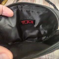 Tumi Black Ballistic Nylon Small Travel Pouch Zippered Accessory Bag 7&Prime;