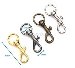 14mm Bronze Metal Swivel Snap Hook Clip Bag Belt Strap Backpack Cord Buckle d Ty