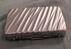 Tumi Aluminum Mini Attache Card Case Limited Promo 50 Anniversary Silver +Sleeve