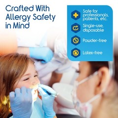 Inspire Nitrile Exam Gloves | The Original Quality Stretch Blue | Large,