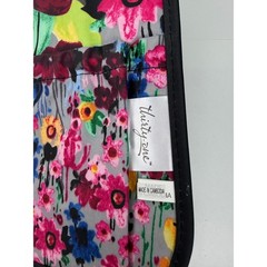 Thirty One Jewelry Travel Organizer Makeup Gray Floral Ribbon Tie Portable Wrap