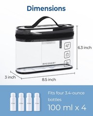 TSA Approved Clear Toiletry Bag Set – 3 Pack Makeup Organizer for Travel Essenti