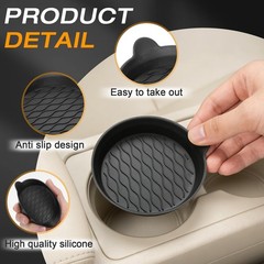 HKKZYT Car Coasters for Cup Holders, Universal Non-Slip 3×0.7inch, Bleak