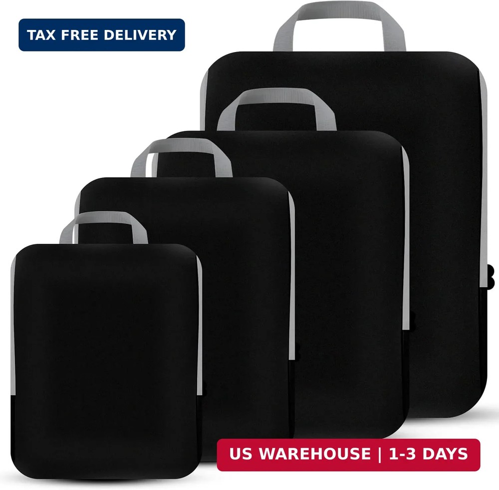PANDA JOYS 4 Set Compression Packing Cubes Travel – Travel Accessories Expandabl