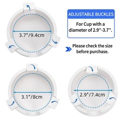 Mezchi 2 Pack Anti-Spill Adjustable Desk Cup Holder, Non-Slip Midium, White