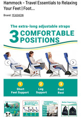 YEASHEIN 2pk AIRPLANE FOOT HAMMOCKS