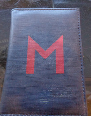 Mark and Graham Passport case navy blue mono M New wo tag