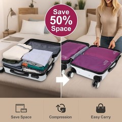 Water-Resistant Compression Packing Cubes for Organized Travel – 4-Piece Set