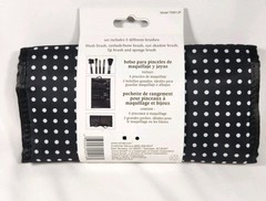 Travel Smart by Conair Jewelry Roll Bag w/ 5pc Cosmetic Brush Set NEW