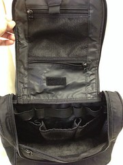 Eddie Bauer Toilet Kit Bag Black Zip Around with 3 Zippered Sections 10 x 9 x 4