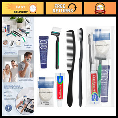 10 Pack Travel Toiletry Kit – 6-in-1 Disposable Hygiene Kits for Men & Women, Ca