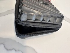 TUMI for DELTA Amenity Travel Case Color Grey Black Hard Case Only Empty