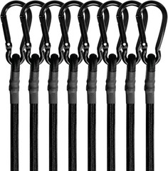 8 Pcs 48in Bungee Cords with Carabiner Hooks Heavy Duty, 48inch x 8pcs, Black