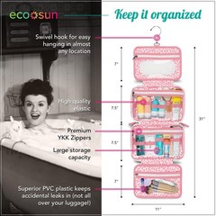 Eco Sun Hanging Travel Toiletry Bag — Designed in Hawaii — Water-resistant