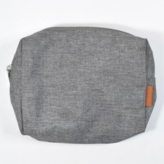 Inareck Gray Nylon Zipper Pouch 8&Prime; x 6&Prime; Makeup Bag, Travel Pouch