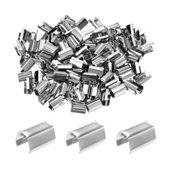 100 Aluminum Crimp Caps 10x5mm for DIY, 90° Fold Closures [Silver]