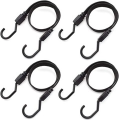 SDTC Tech 4-Pack 36 Inch Flat Bungee Cords with Hooks 36-Inch, Blue, Black