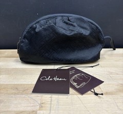 Cole Haan Soft Nylon Toiletry Bag Black Travel Kit Zippered Pouch Black NEW NWT