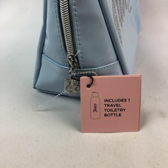 Juicy Couture Light Blue Cosmetic Toiletry Bag Juicy Logo Travel Makeup Zip