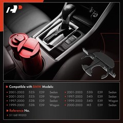 A-Premium Cup Holder Compatible with BMW E39 Series 525i 2001-2003, Black