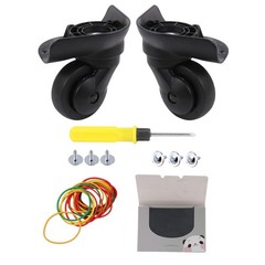 2 Pcs Travel Swivel Caster Wheels Left & Right Black w/ Oil Blotting Sheets