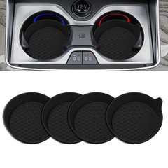 Piburth 4PCS Car Cup Holder Coaster, Silicone 3.15 x 0.98 inches, Black