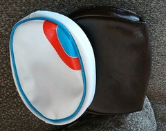 Retro Couples Travel Kit VTG Vinyl Remingtonon Dopp Pouch & White Swirl Bag Set