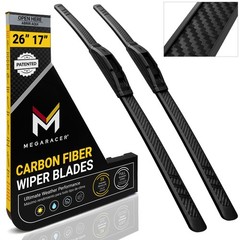 Premium Silicone Carbon Fiber Windshield Wiper Blades 26&Prime; & 17&Prime; – Patented Al…