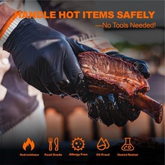 ANBOSON BBQ Gloves for Cooking Baking Grilling, 100 Count Large, Black