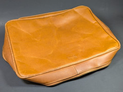 Leather Village Toiletry Bag Men&rsquo;s Dopp Kit Travel Pouch Full Grain Brown 9×11.5