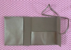 New SAKS Fifth Avenue Luxe Faux Leather TECH Accessory roll-up CASE Travel Pouch