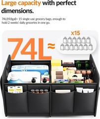 Trunk Organizer, Car Storage, Reinforced Handles, Collapsible Multi-Compatible