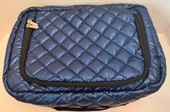 One (1) Single iFLY Quilted Packing Toiletry Cube w/Handle 12x8x5” Metallic Blue