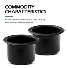 Ferianl 2PCS Car Cup Holder Insert, Recessed Drop in Metal Drink black