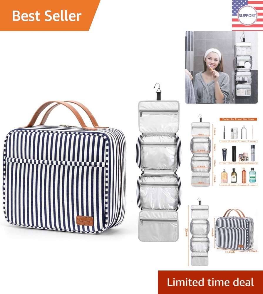 Hanging Travel Toiletry Bag – 4 Waterproof Compartments & Stylish Hook