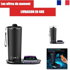 Heated Travel Mug 20 oz Self-Heating Smart Coffee Cup LED App Black