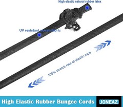 Mini Bungee Cords with Hooks 2 inch 4 6 mixed sizes (18-Piece), Black