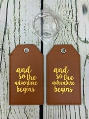 Casmonal Luggage Tags with Full Back Privacy Cover Steel Loops Brown