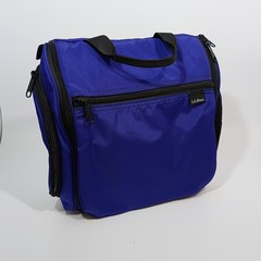 LL Bean Hanging Travel Bag Toiletry Shower Hook Blue 6 Compartments