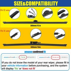 15&Prime; Rear Wiper Blade for Audi Q3 Q5 Q7 Q8 Land Rover Benz VW Touareg