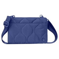 Samantha Brown To-Go RFID Blocking Quilted Travel Wallet Crossbody, Navy Blue