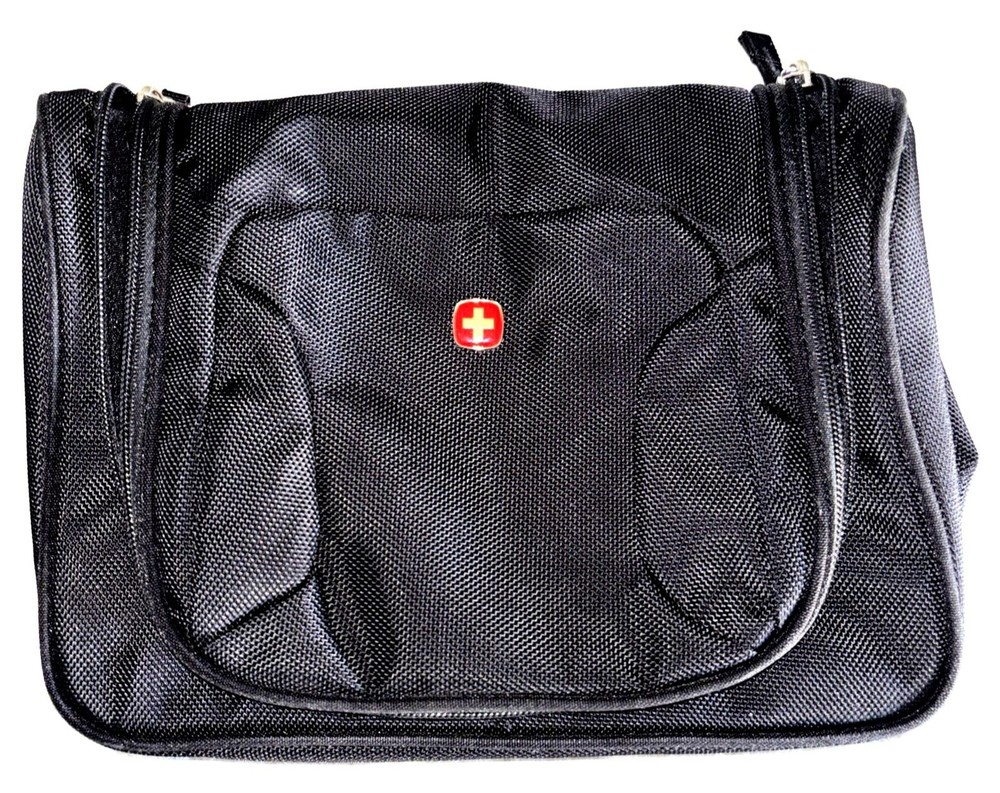 SwissGear Hanging Toiletry Bag Travel Dopp Kit Organizer Black Zip Case