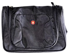 SwissGear Hanging Toiletry Bag Travel Dopp Kit Organizer Black Zip Case