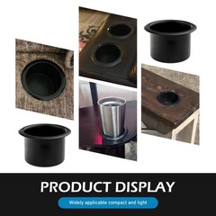 Ferianl 2PCS Car Cup Holder Insert, Recessed Drop in Metal Drink black