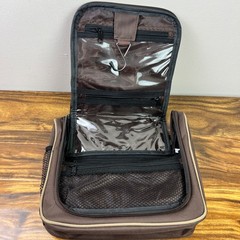 Tony Lama Boots Hanging Toiletry Bag Brown Travel Organizer Cosmetic Zip Case