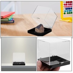 2Pcs Clear Lid Display Boxes for Rock and Mineral Storage with Stylish Design
