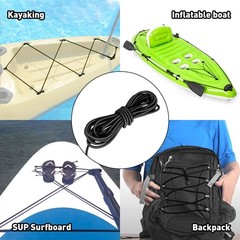 10mx4mm Marine Grade Bungee Shock Cords Elastic Tie Down 4mm Black, Black