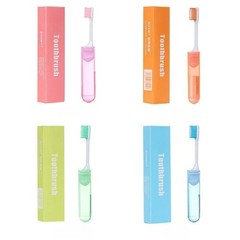 4 Piece Folding Travel Toothbrush Portable Compact Case Camping Travel Hotel