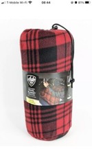 AUTO DRIVE 12-volt Heated Travel Blanket Hi-Low Settings 57 x 39 in Black & Red