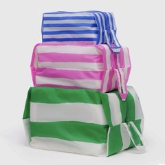 NEW! Baggu 3D ZIP SET in “Painted Stripe” — Set of 3 Nylon Bags SOLD OUT & RARE!